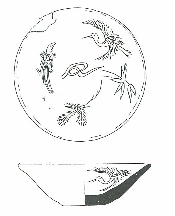 鹿島城出土絵皿