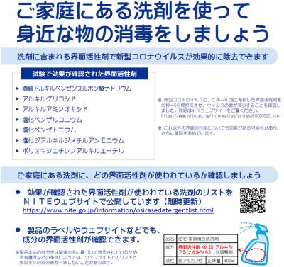 ご家庭にある洗剤を使って身近な物を消毒しましょう