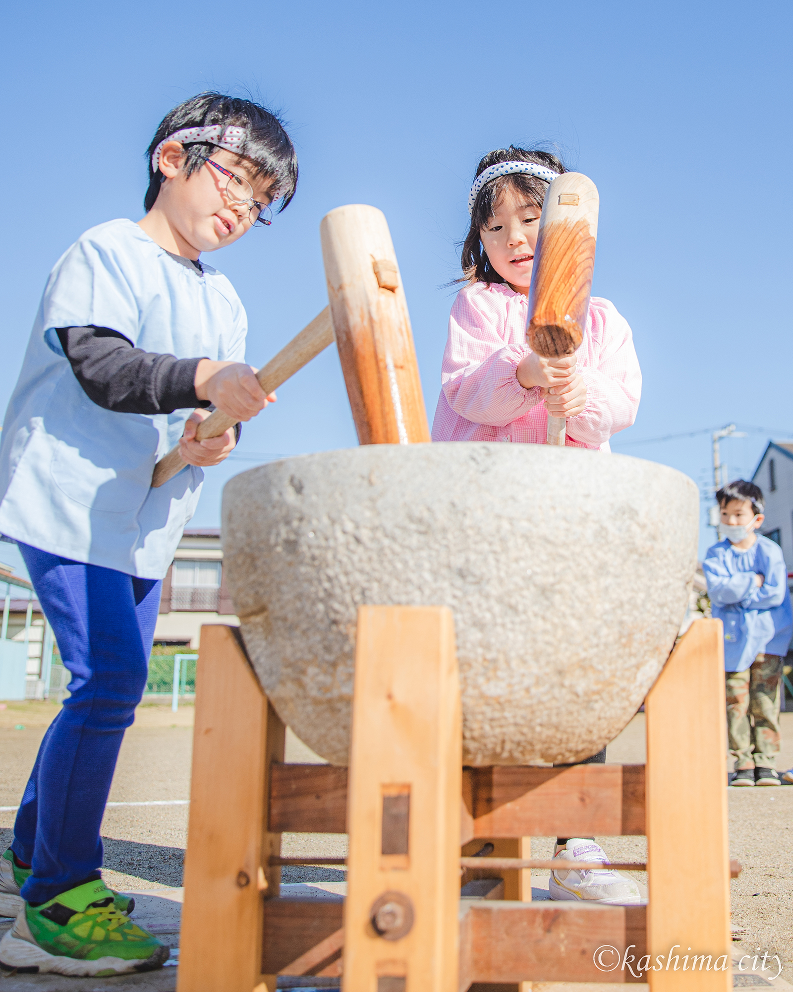 三笠幼稚園　お餅つき