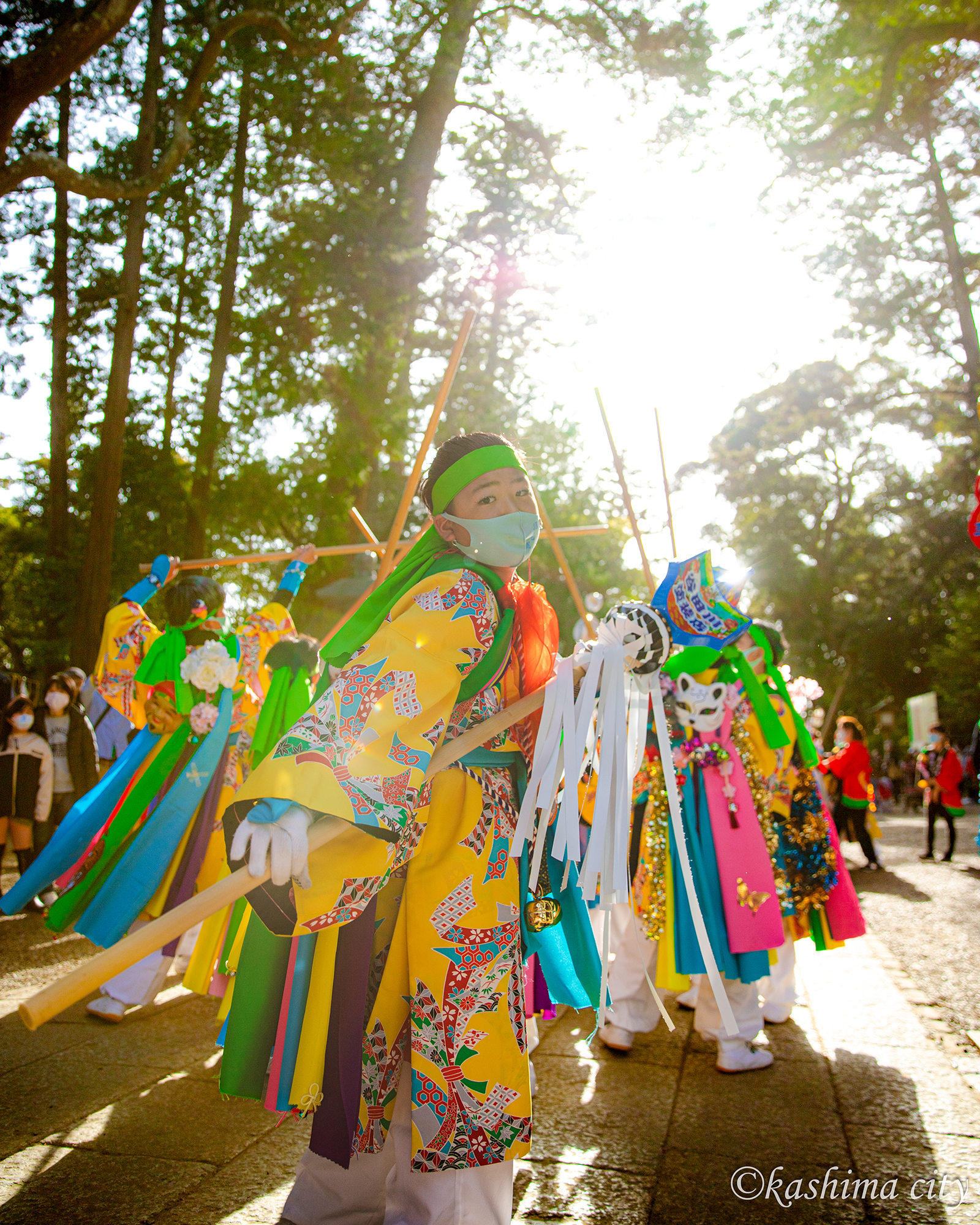 神宮境内に入る前の祭頭囃子