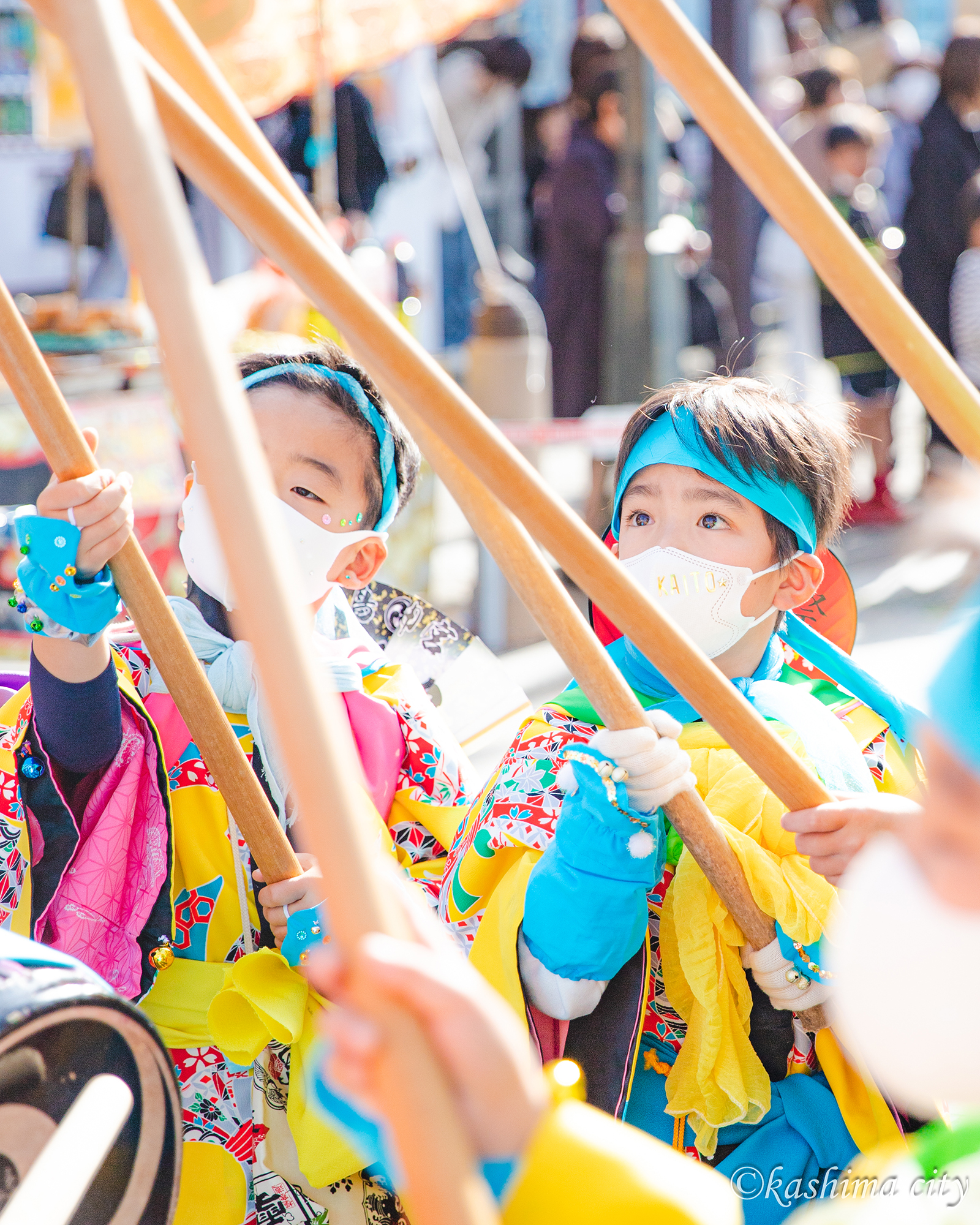 祭頭囃子をがんばる子どもたち