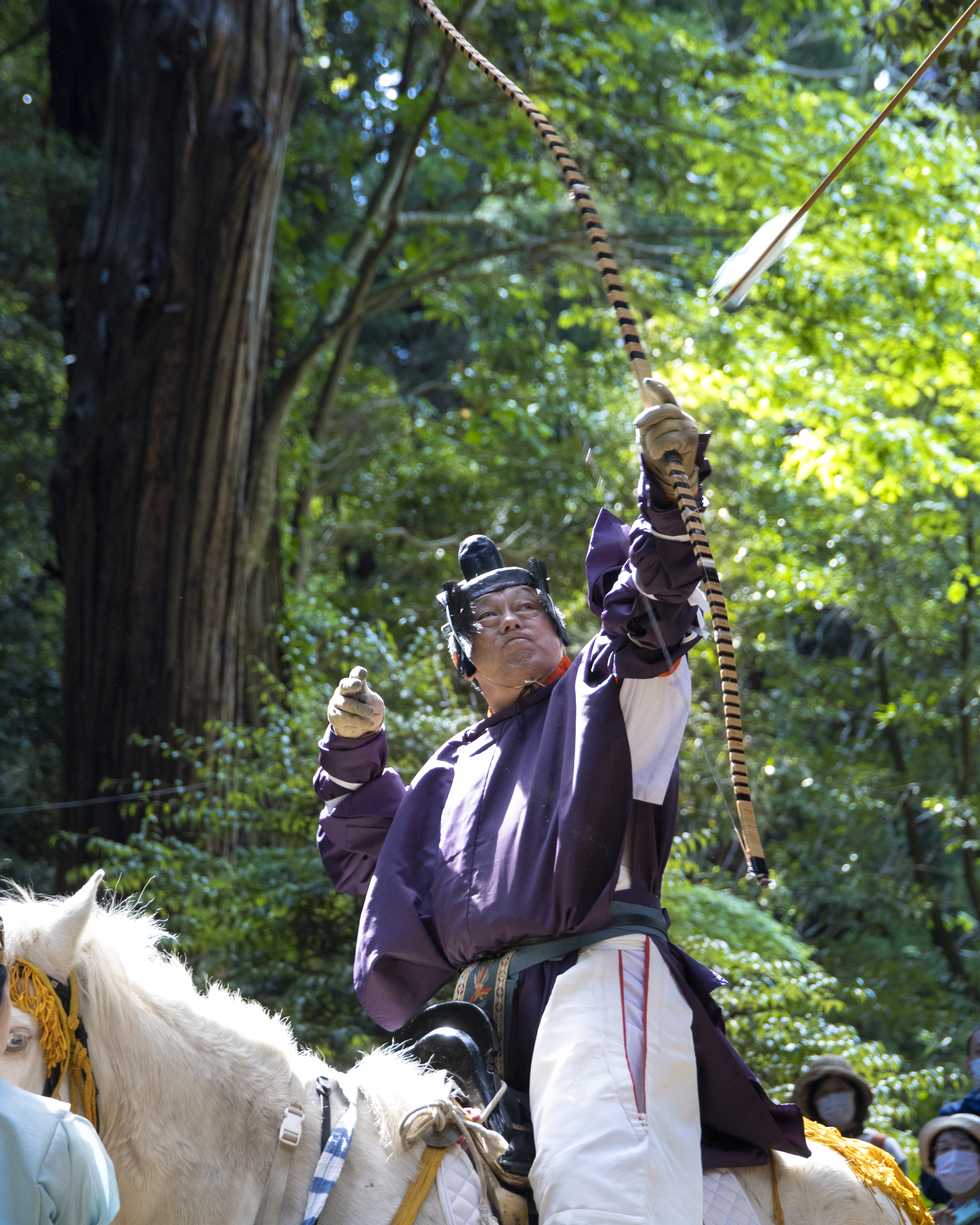 天に向かって矢を射る射手