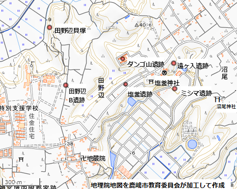 田野辺の地図