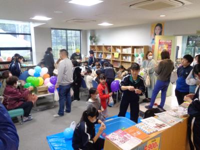鹿野中生徒によるボランティア活動の写真