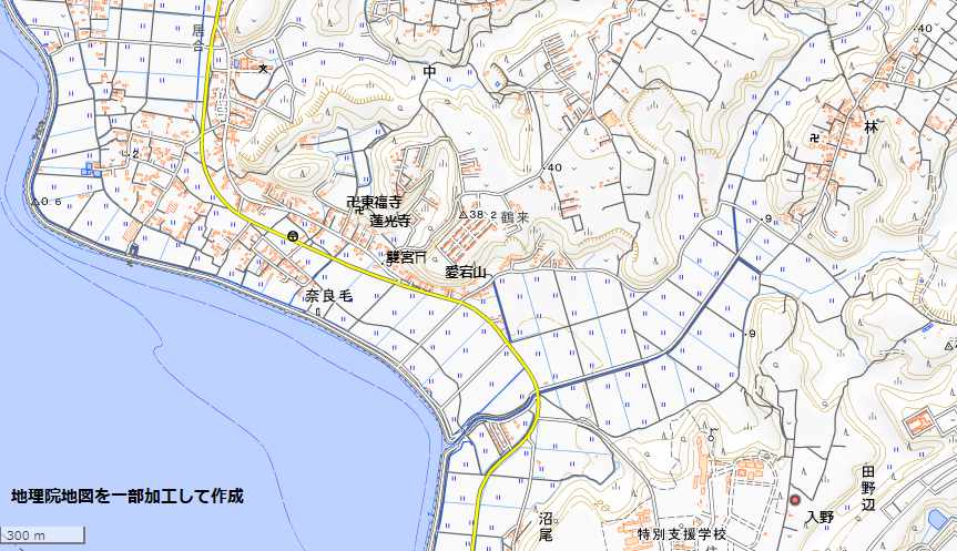 奈良毛の地図
