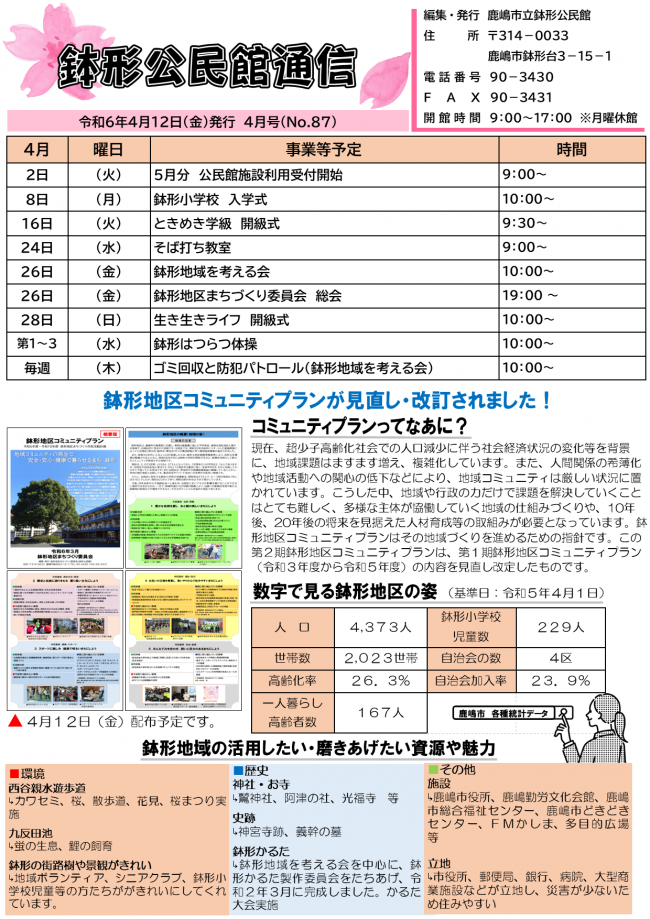 鉢形公民館通信4月号