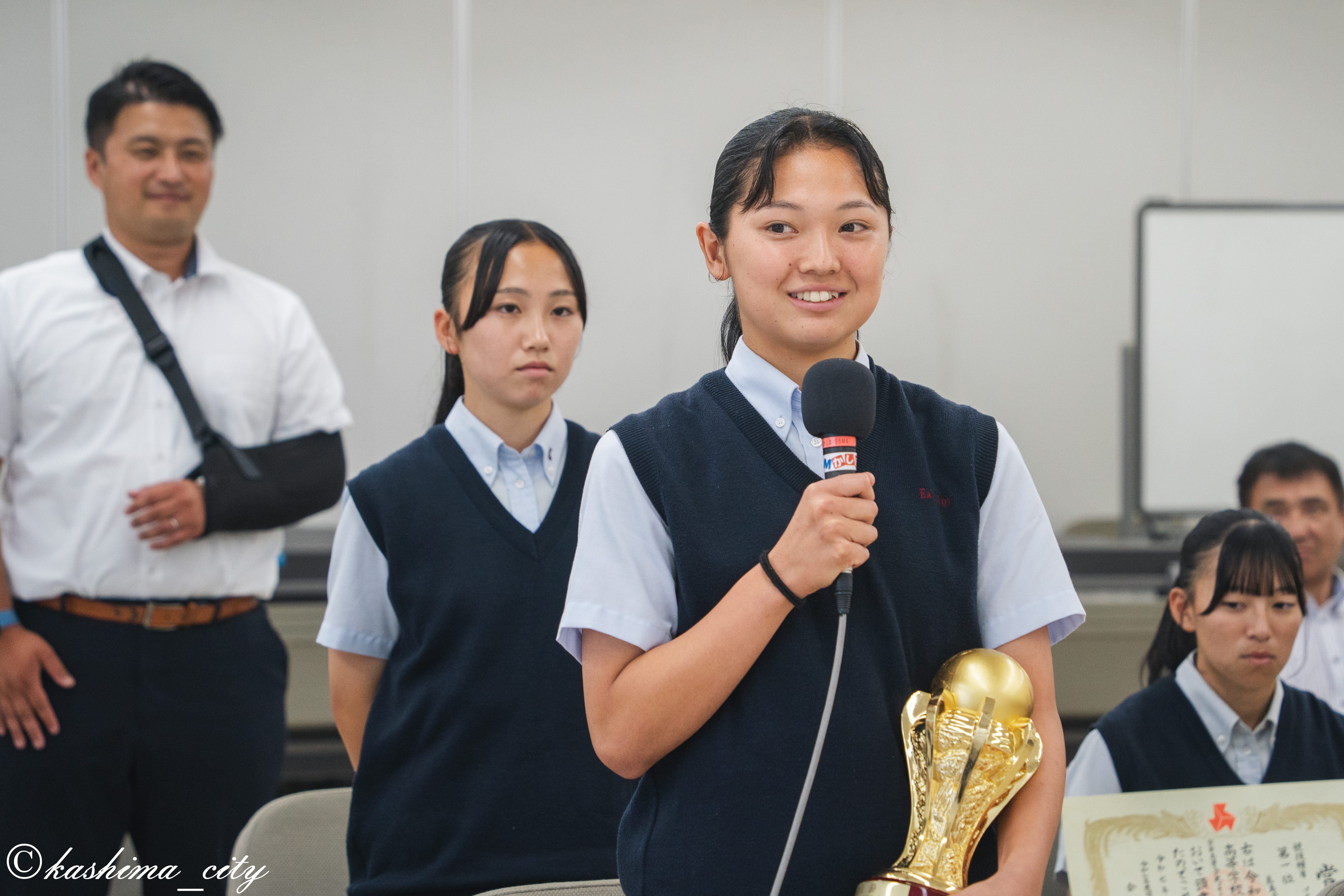 意気込みを語る女子サッカー部