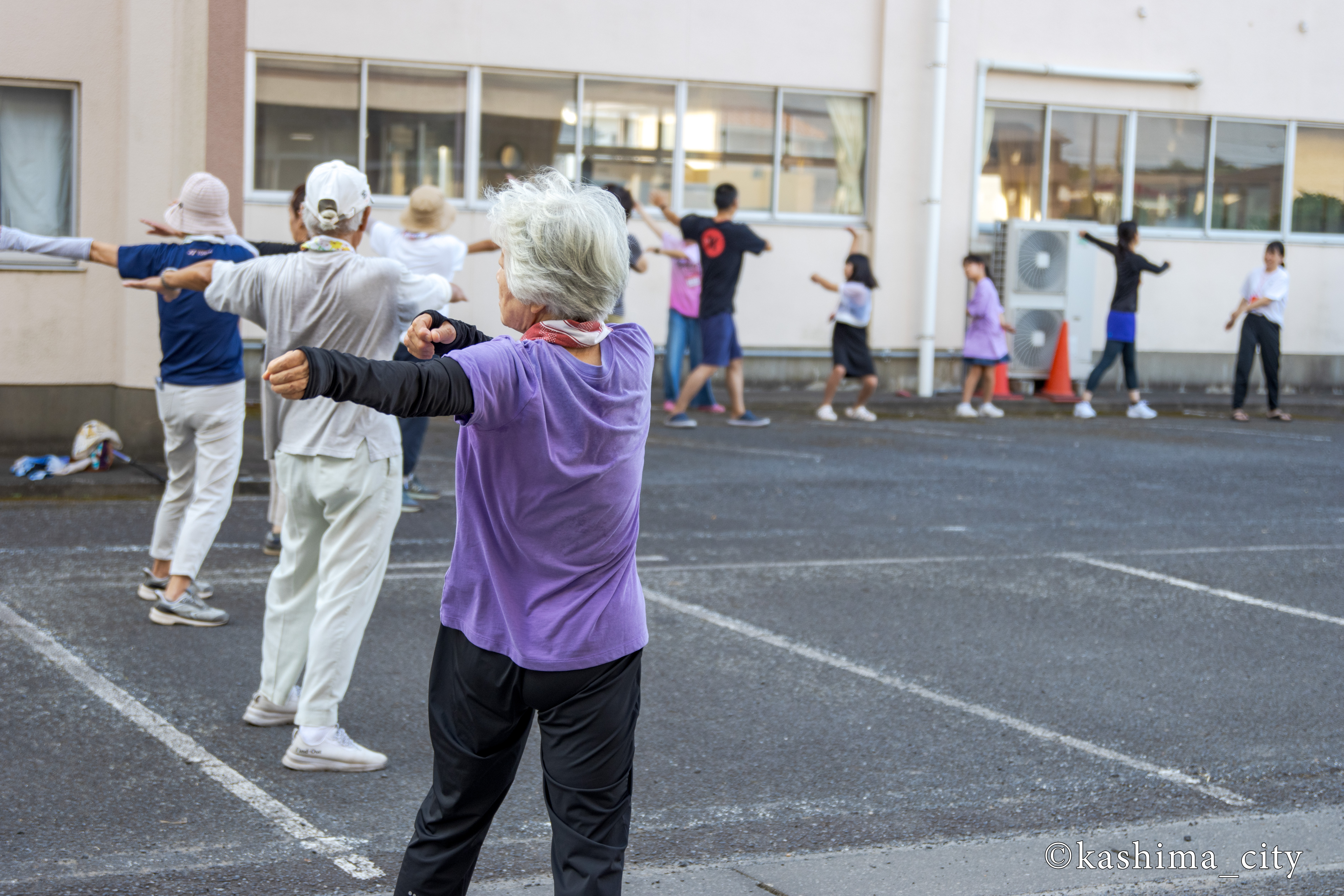 夏休み親子ラジオ体操の様子②