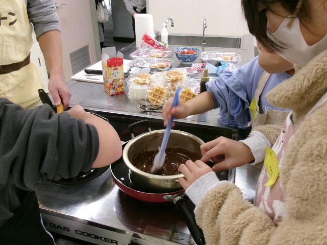 チョコを溶かす