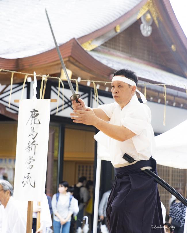 鹿島新當流演武の様子